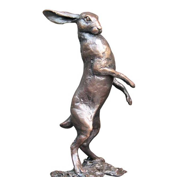 Art In Bronze Small Hare Listening Figurine