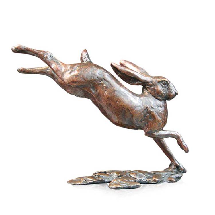 Art In Bronze Small Hare Running Figurine