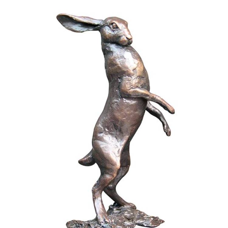 Art In Bronze Small Hare Standing Figurine