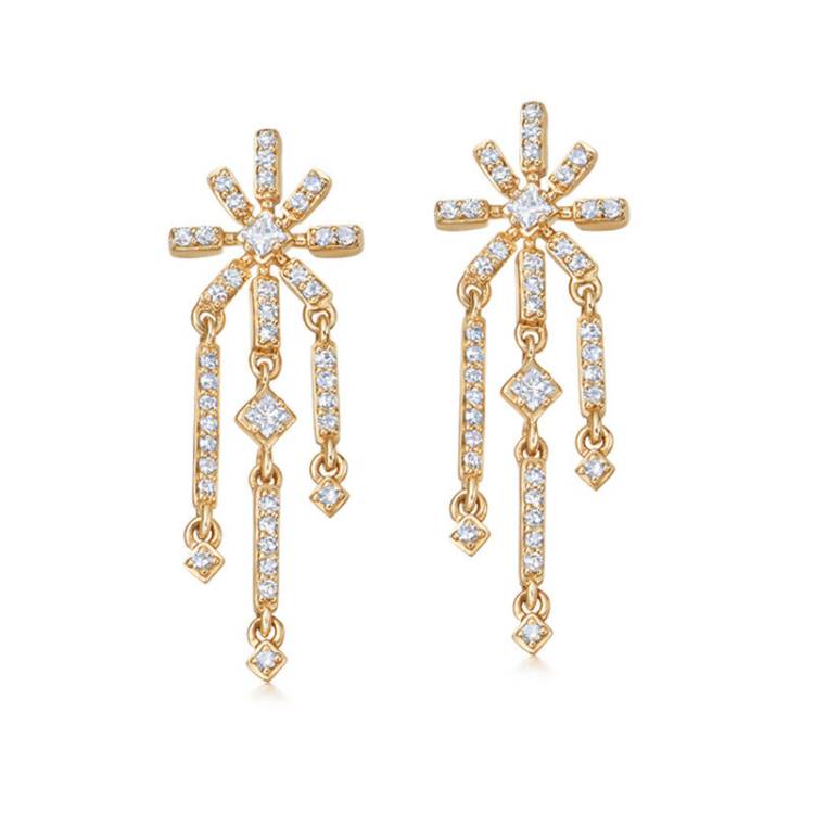 Astley Clarke Comet 14ct Yellow Gold 0.28ct Diamond Drop Earrings - Gold
