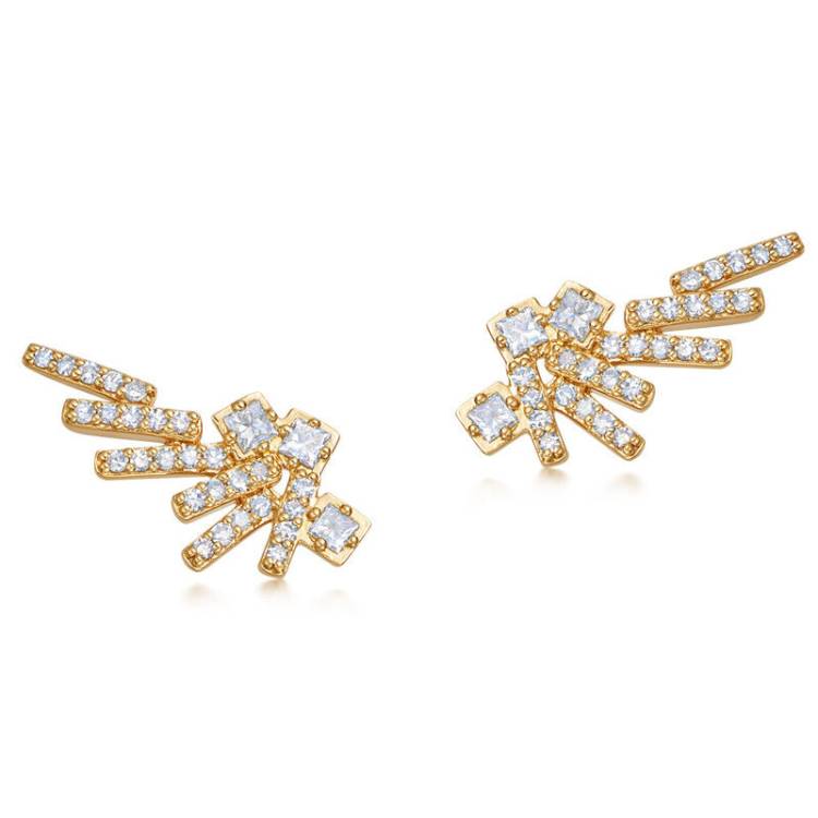 Astley Clarke Comet Flare 14ct Yellow Gold 0.28ct Diamond Stud Earrings - Gold
