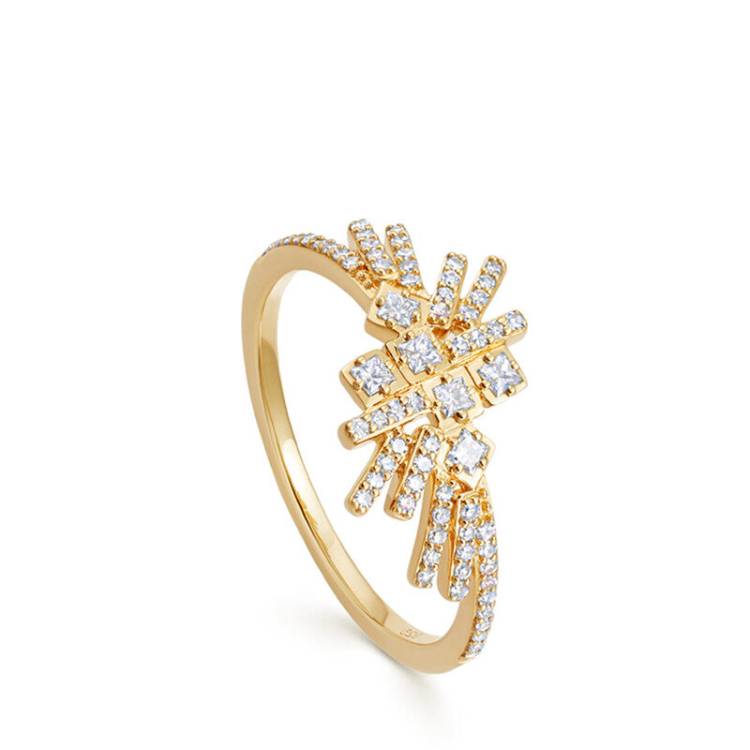 Astley Clarke Comet Flare 14ct Yellow Gold 0.29ct Diamond Ring - L