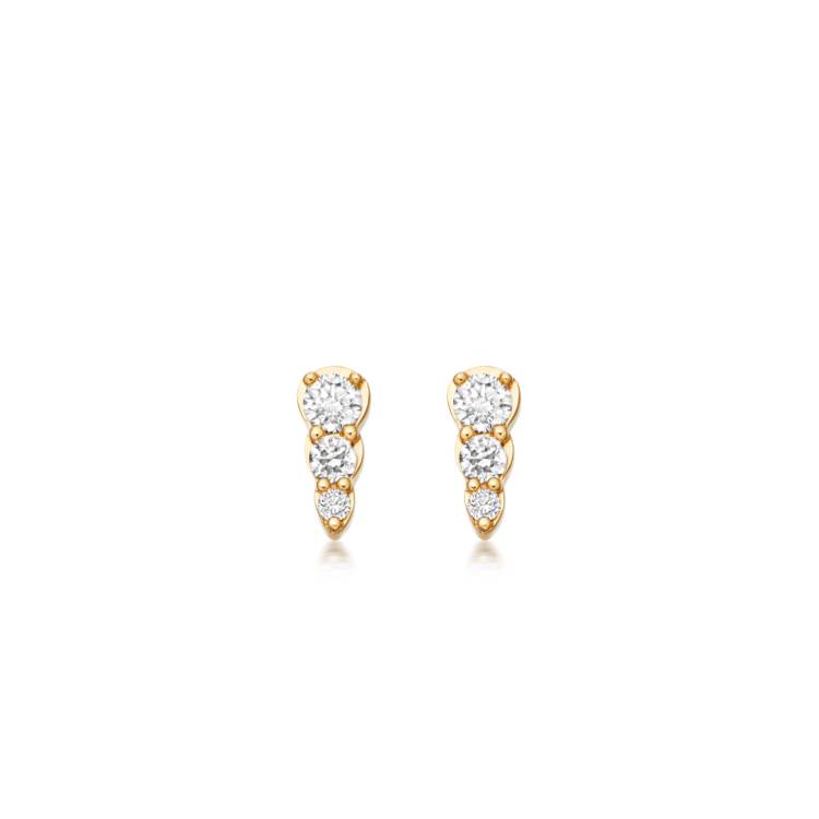 Astley Clarke Interstellar 14ct Yellow Gold 0.12ct Diamond Stud Earrings - Gold