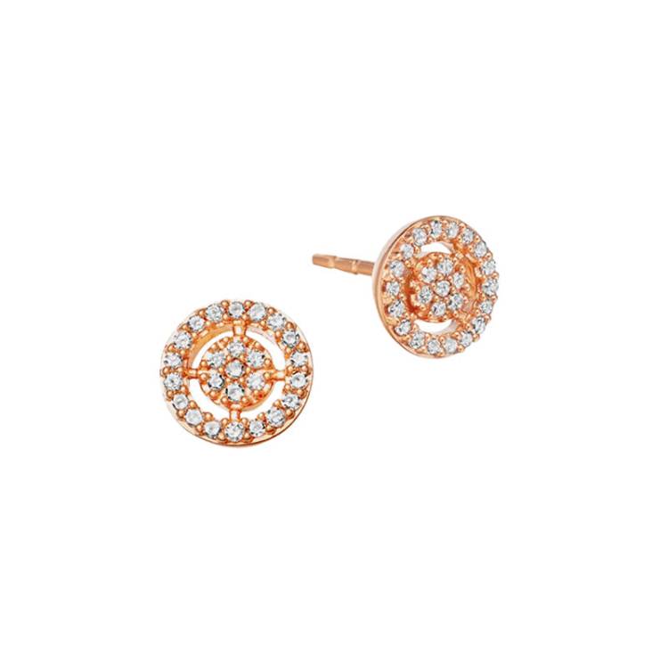 Astley Clarke Mini Icon Aura 14ct Rose Gold Diamond Stud Earrings - Gold