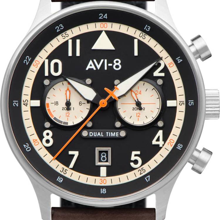 AVI-8 Watch Hawker Hurricane Carey Dual Time Manston
