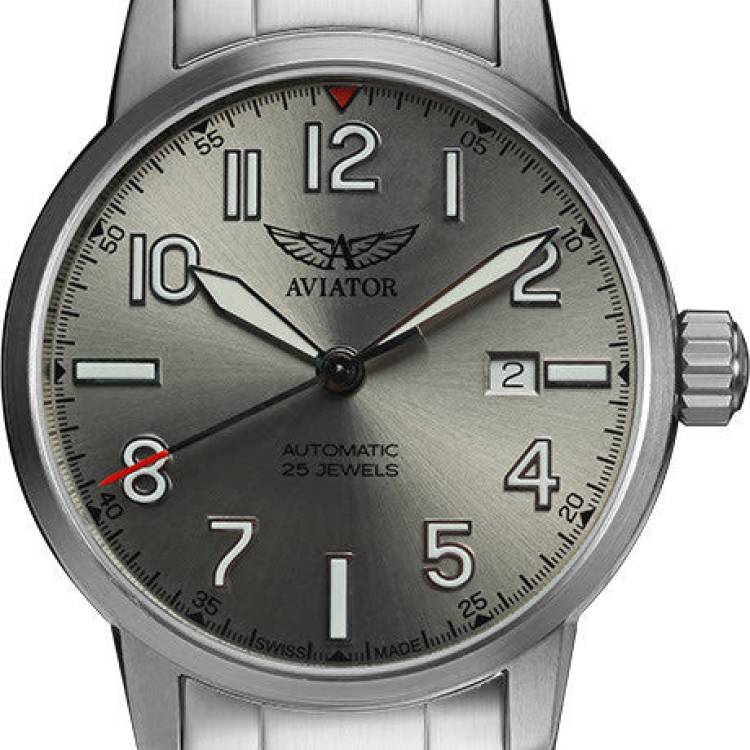 Aviator Watch Vintage Airacobra Auto - Silver