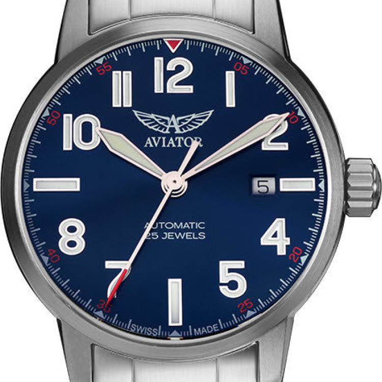 Aviator Watch Vintage Airacobra Auto - Blue