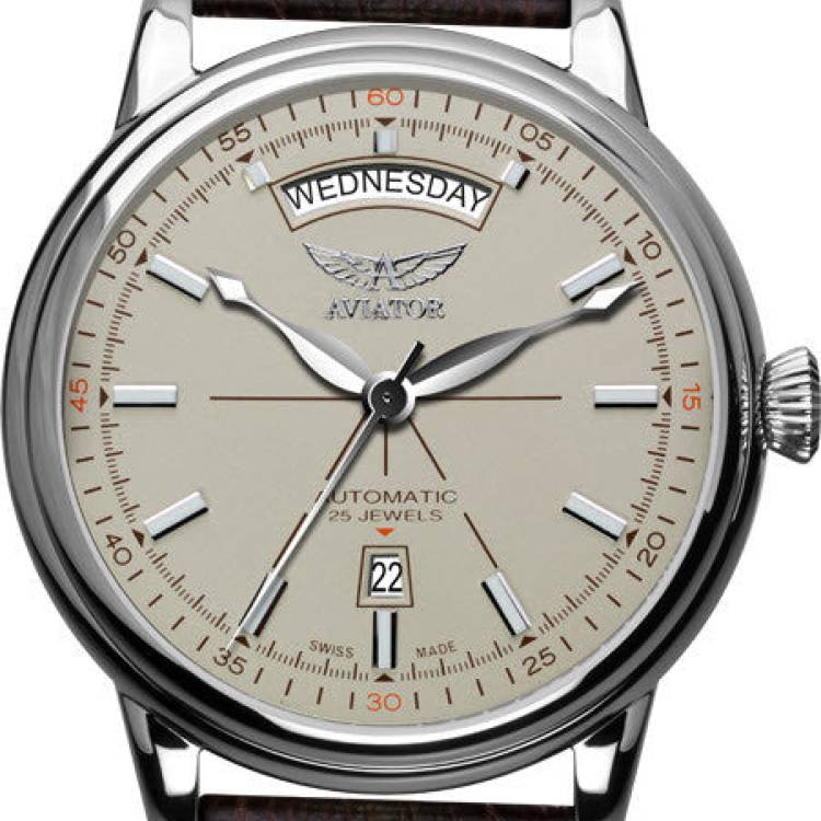 Aviator Watch Vintage Douglas Day Date - Cream