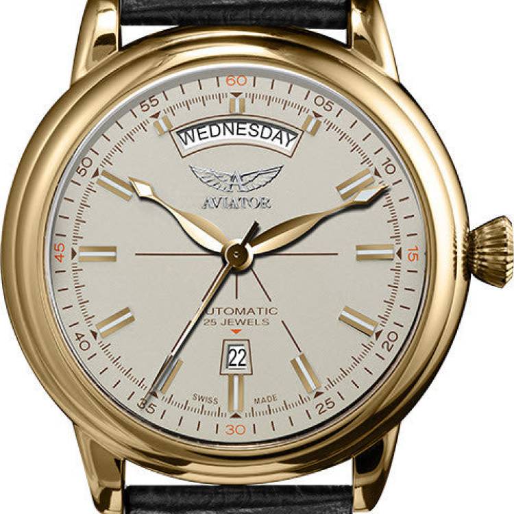 Aviator Watch Douglas Day Date - Silver