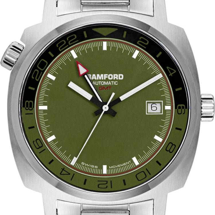 Bamford Watch GMT Steel California Green Black - Green