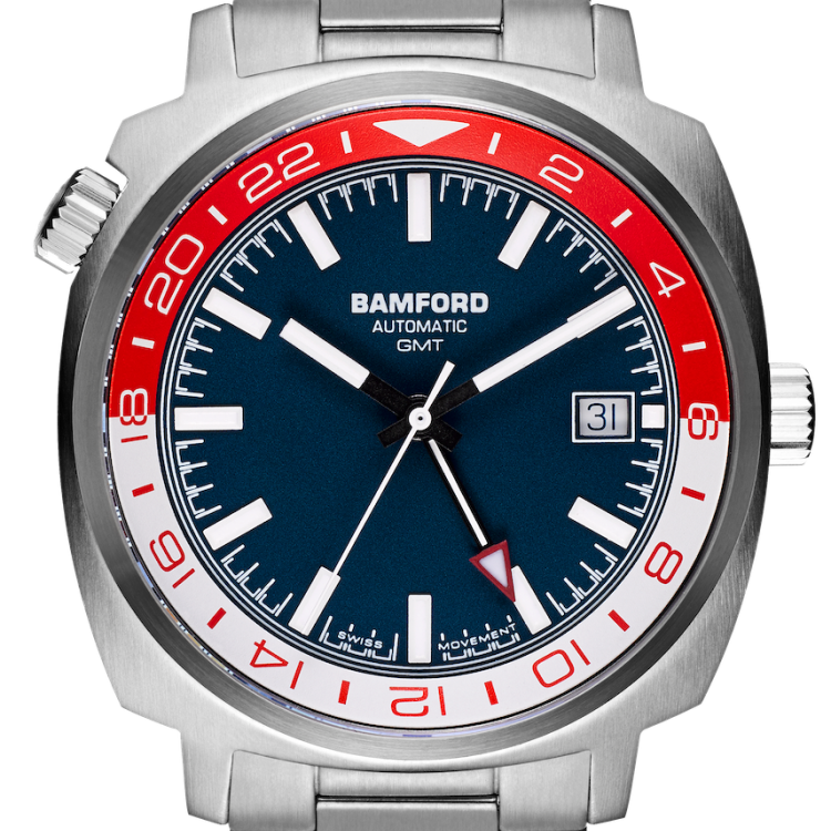 Bamford Watch GMT Steel Red White - Blue
