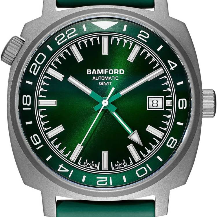 Bamford Watch GMT Titanium Sunburst Green