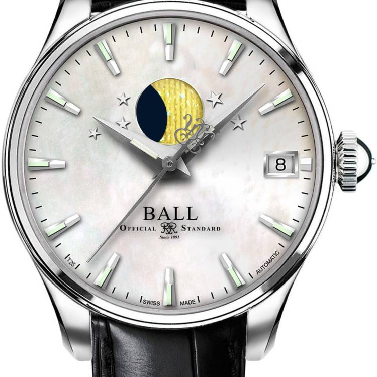 Ball Watch Company Trainmaster Moon Phase Ladies - White