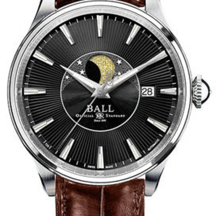 Ball Watch Company Trainmaster Moon Phase - Black