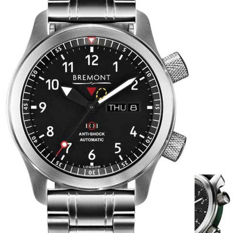 Bremont Watch Martin Baker MBII Black Green Bracelet - Black