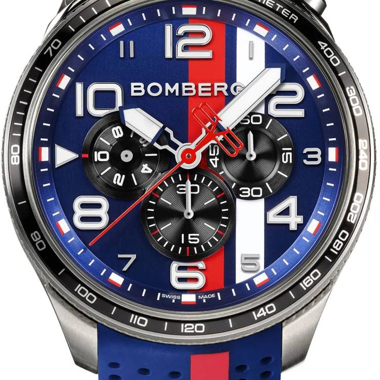 Bomberg Watch Bolt-68 Racing Red Stripe