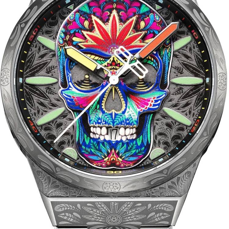 Bomberg Watch Bolt-68 Neo Tattooed Skul II Limited Edition - Black