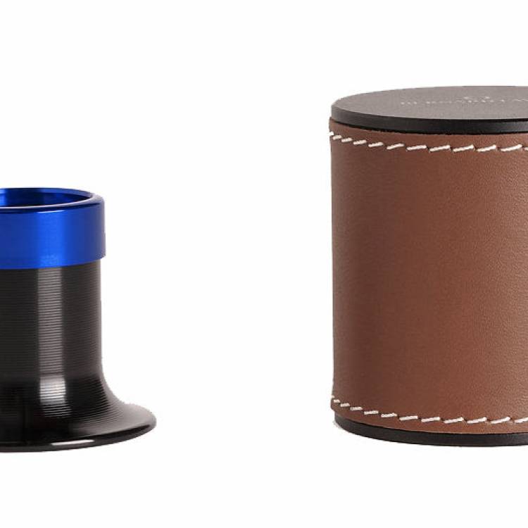Bernard Favre Watchmakers Eye Loupe Blue Tool Black Aluminium With Brown Leather - Blue