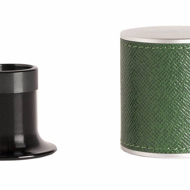 Bernard Favre Watchmakers Eye Loupe Black Tool Silver Aluminium With Green Leather - Black