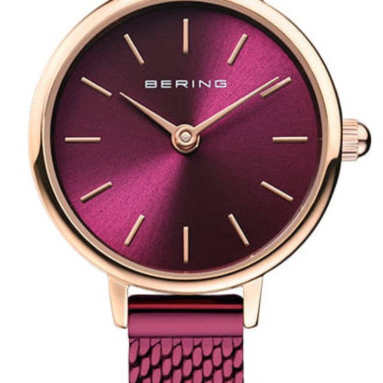 Bering Watch Classic Rose Gold Ladies - Purple