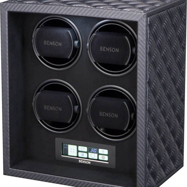 Benson Watch Winder Black Series Leather 4.22.CF Carbon Fibre