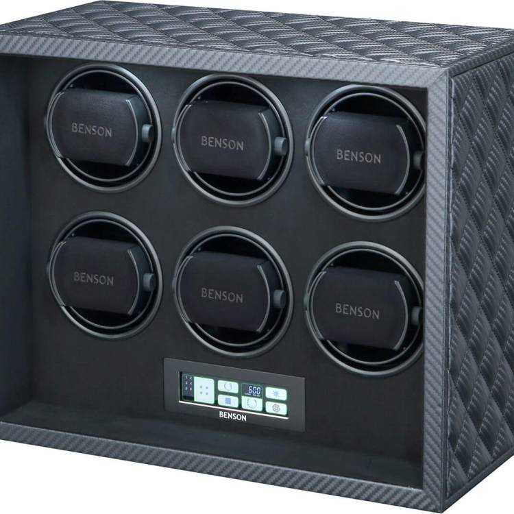 Benson Watch Winder Black Series Leather 6.22.CF Carbon Fibre