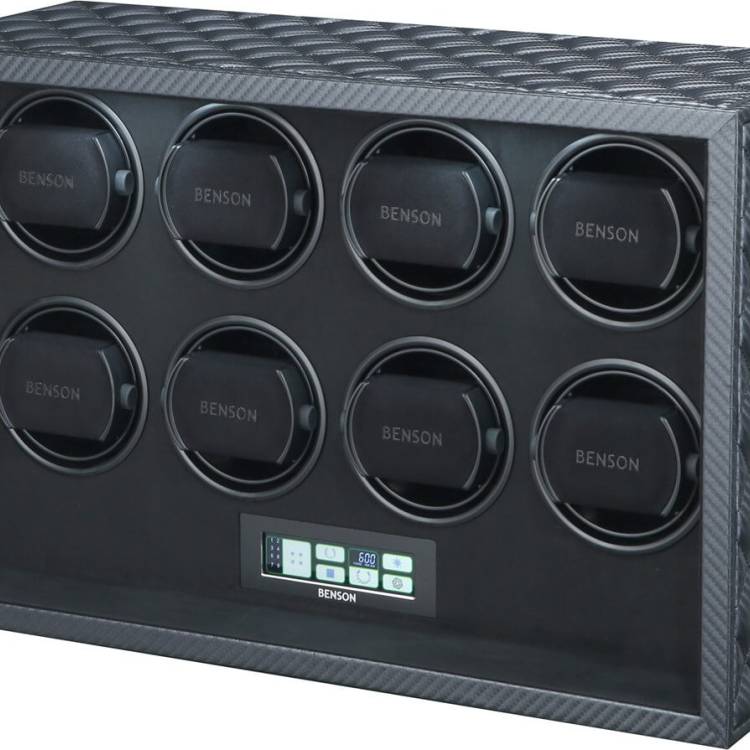 Benson Watch Winder Black Series Leather 8.22.CF Carbon Fibre