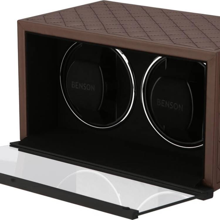 Benson Watch Winder Double Swiss Series 2.20 Dark Brown Leather