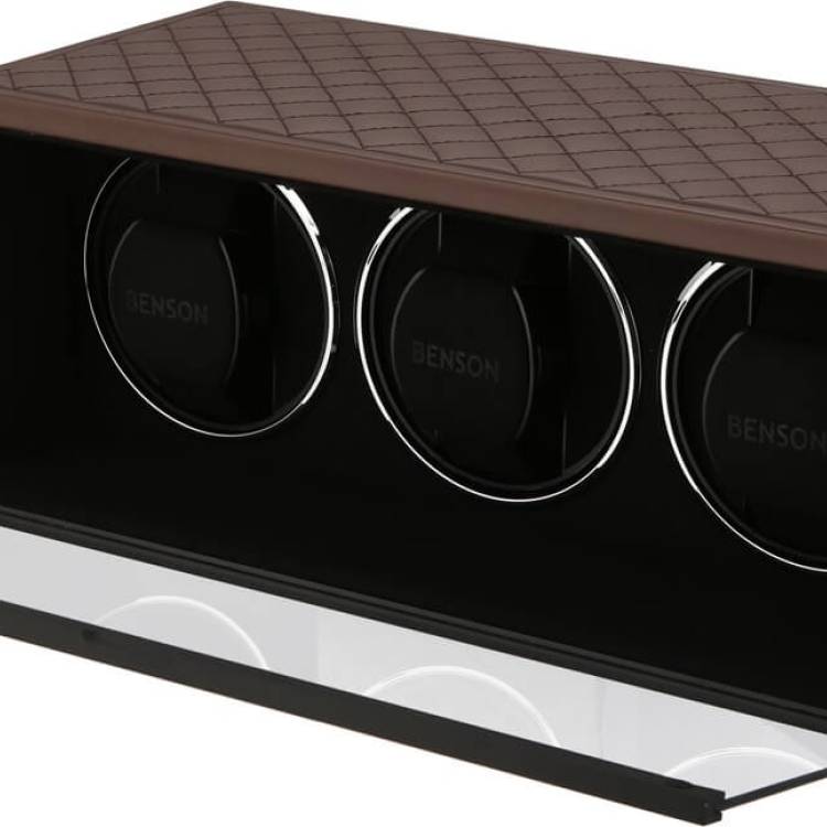 Benson Watch Winder Triple Swiss Series 3.20 Dark Brown Leather