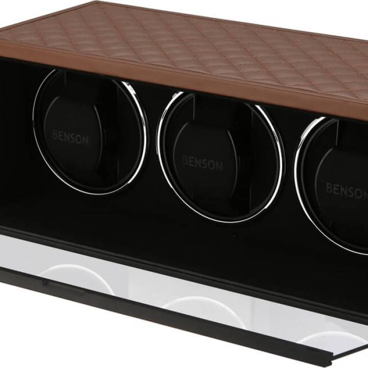 Benson Watch Winder Triple Swiss Series 3.20 Light Brown Leather