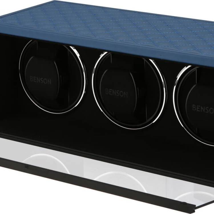 Benson Watch Winder Triple Swiss Series 3.20 Blue Leather Limited Edition