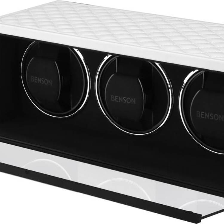 Benson Watch Winder Triple Swiss Series 3.20 White Leather Limited Edition