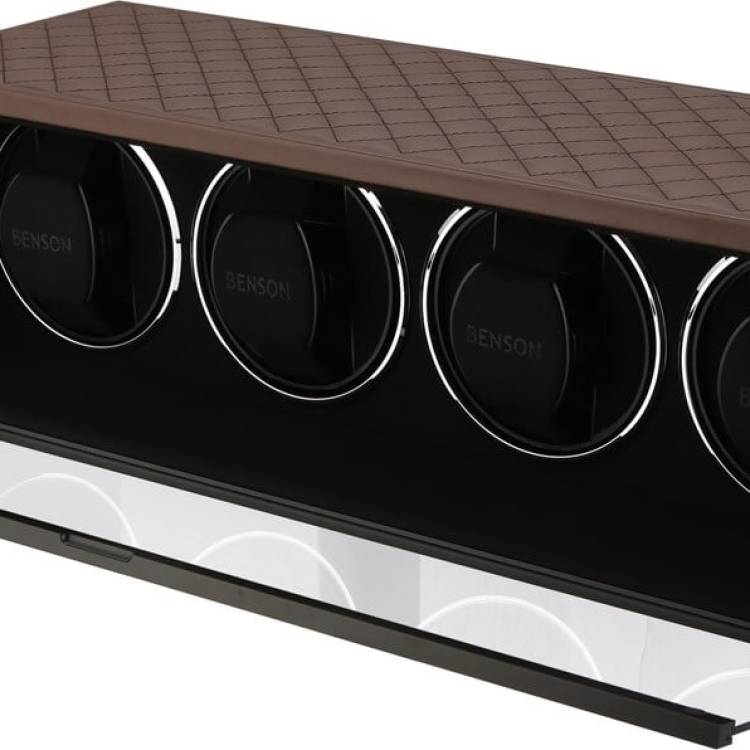 Benson Watch Winder Quad Swiss Series 4.20 Dark Brown Leather
