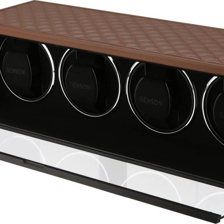 Benson Watch Winder Quad Swiss Series 4.20 Light Brown Leather