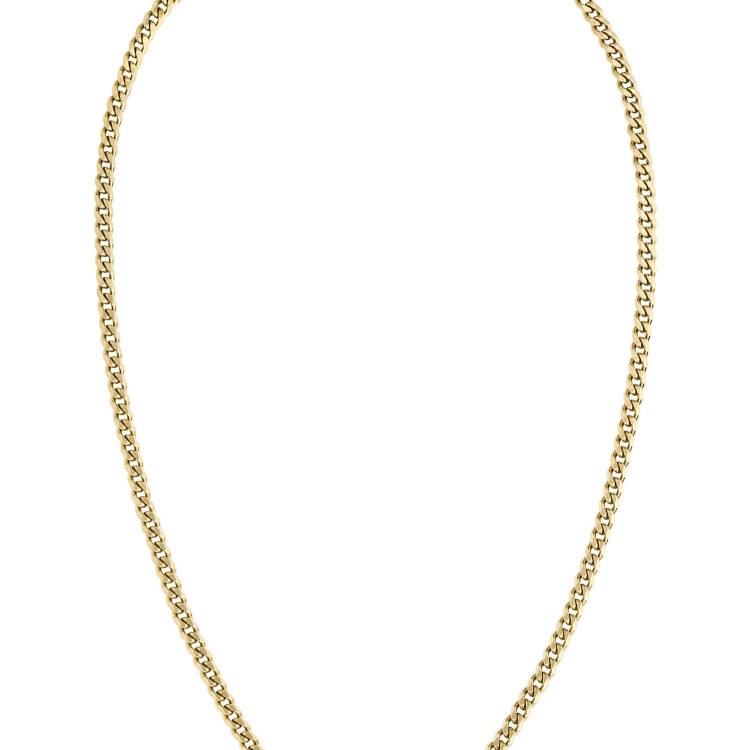 Boss Gold Tone Plated Stainless Steel Mens 24 Inch Curb Chain Necklace