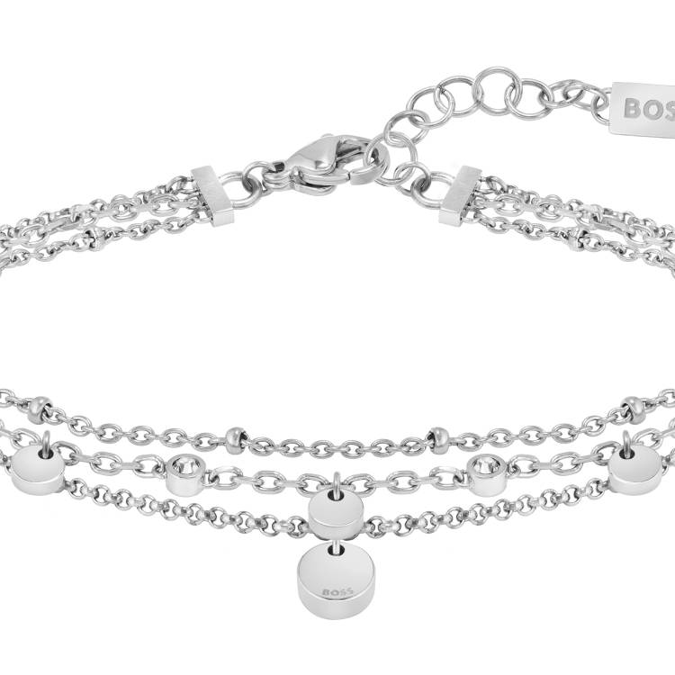 Boss Iris Stainless Steel Ladies Layered Chain Bracelet