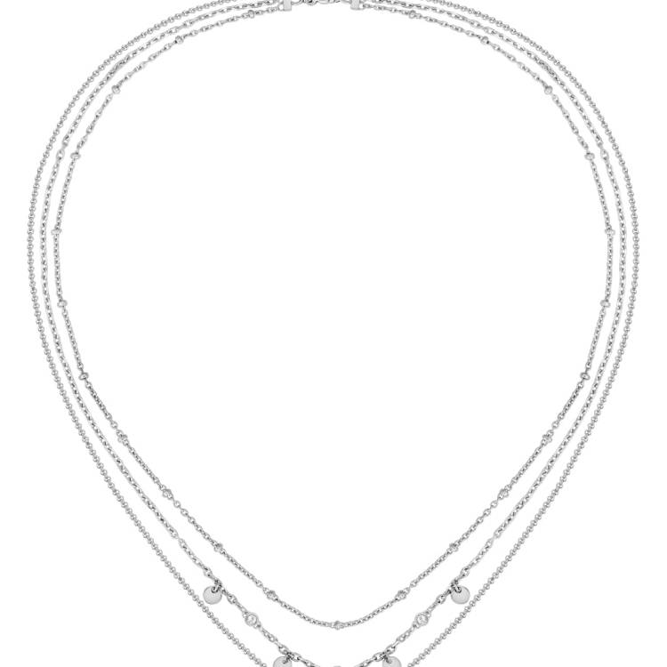 Boss Iris Stainless Steel Ladies Layered Chain Necklace