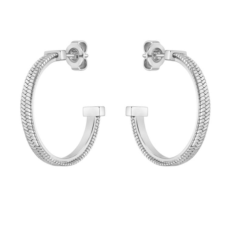 Boss Zia Stainless Steel Hoop Earrings
