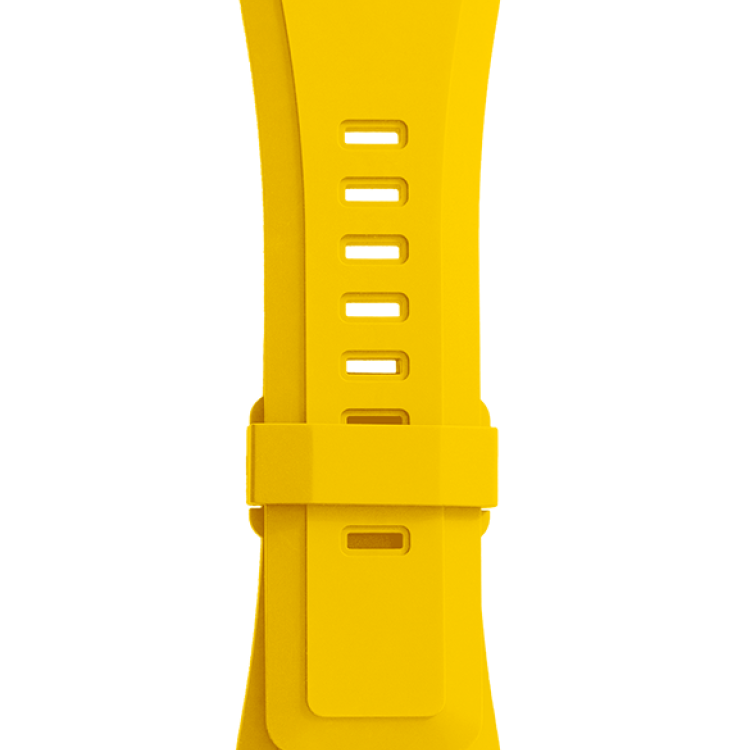 Bell & Ross Strap BR01/BR03 Rubber Yellow - Silver