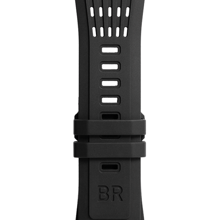 Bell & Ross Strap BR01/BR03 Rubber Black Perforated - Black