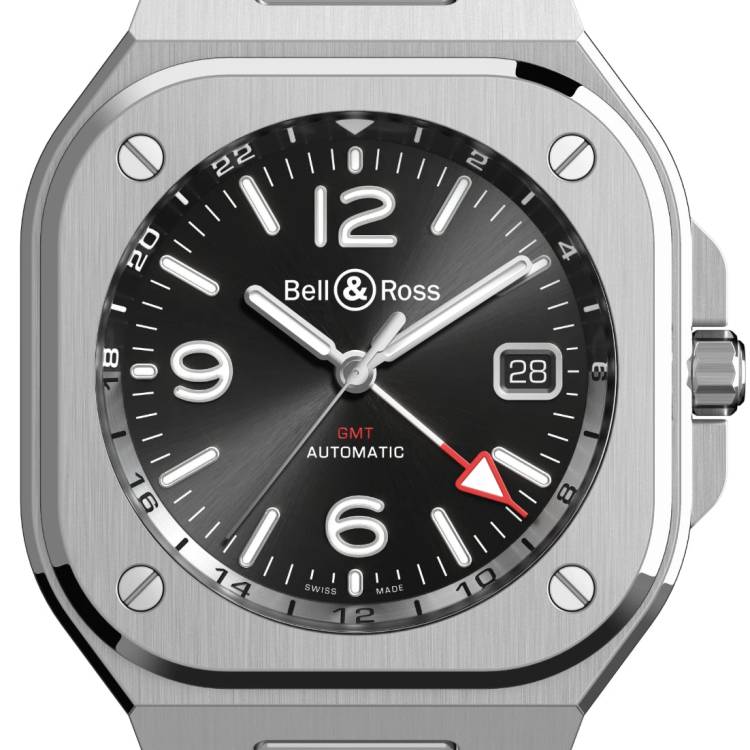 Bell & Ross Watch BR05 GMT Black Steel Bracelet