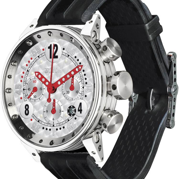 B.R.M. Watch V12-44-GT-BOU-AR Red Hands - Silver