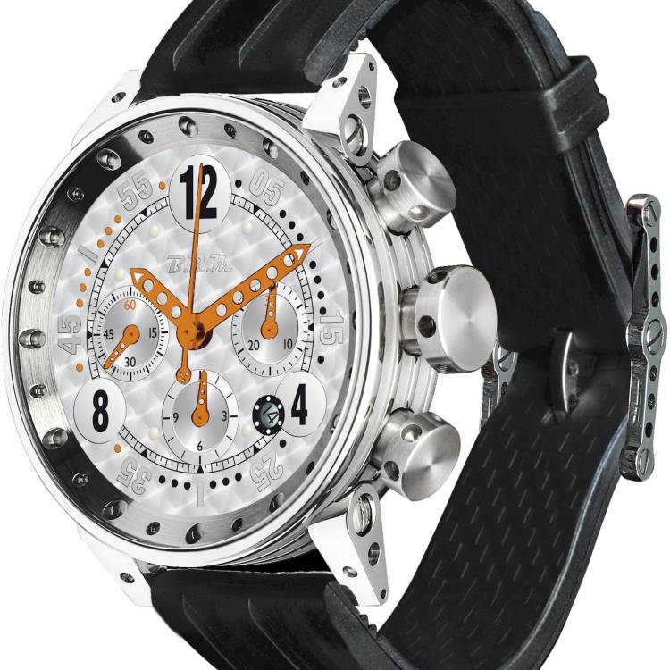 B.R.M. Watch V12-44-GT-BOU-AO Orange Hands - Silver