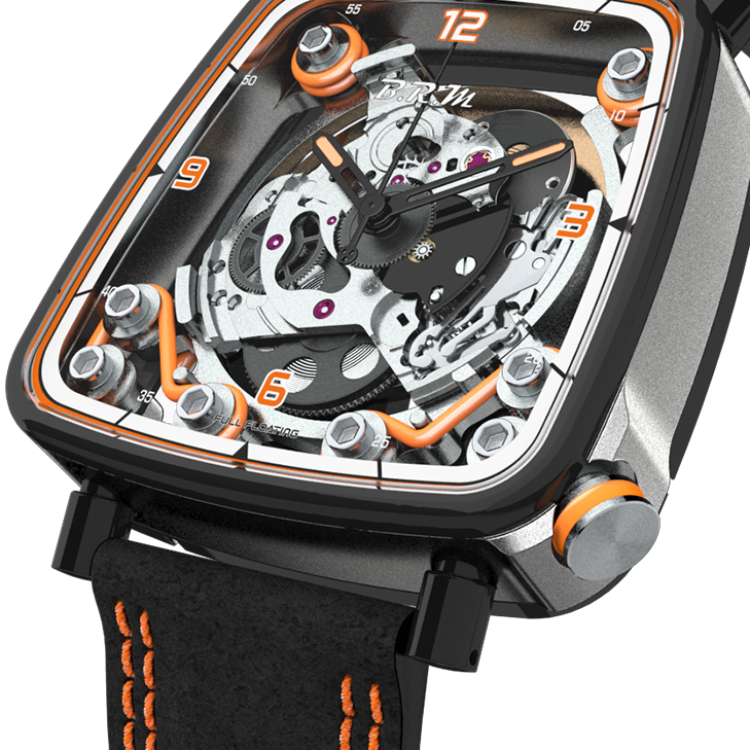 B.R.M. Watch FF39-40 Grey Titanium Black PVD Orange - Black