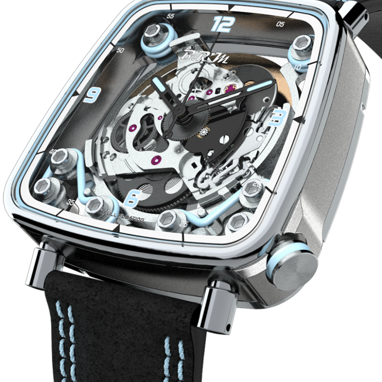 B.R.M. Watch FF39-40 Grey Titanium Light Blue - Grey