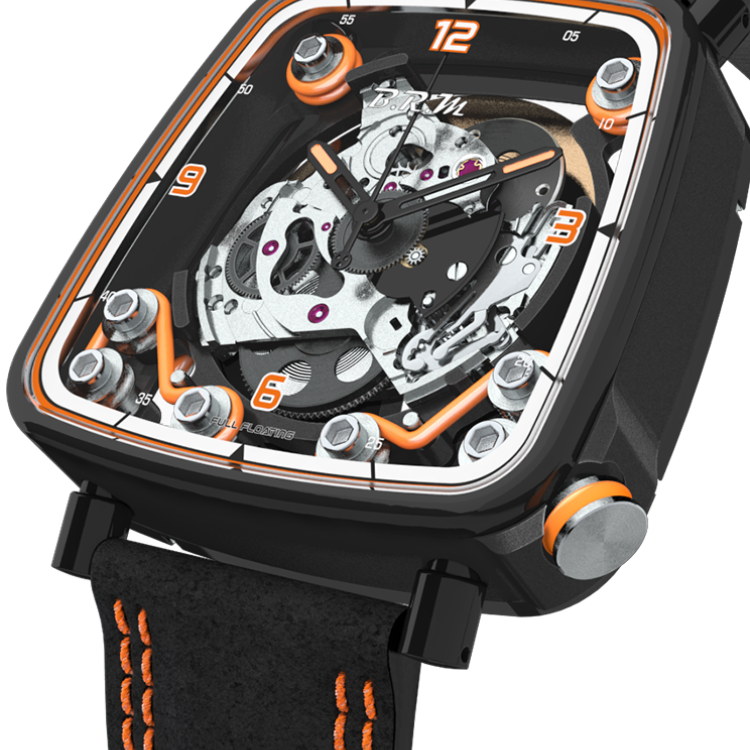 B.R.M. Watch FF39-40 Black Titanium Orange - Black