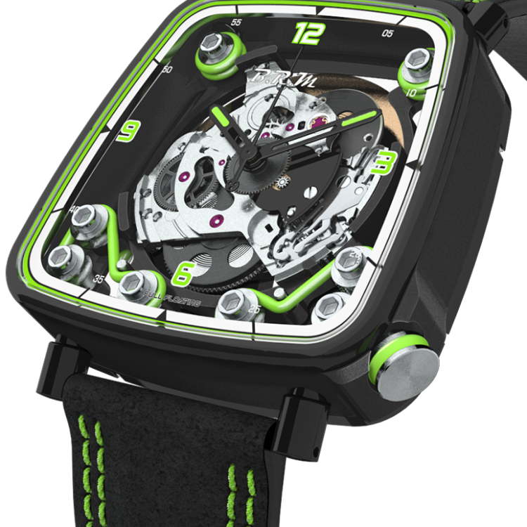 B.R.M. Watch FF39-40 Black Titanium Lime Green - Black