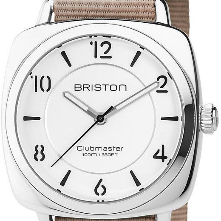 Briston Watch Clubmaster Chic Polished Steel - White
