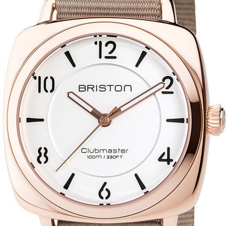 Briston Watch Clubmaster Chic Polished Gold - White