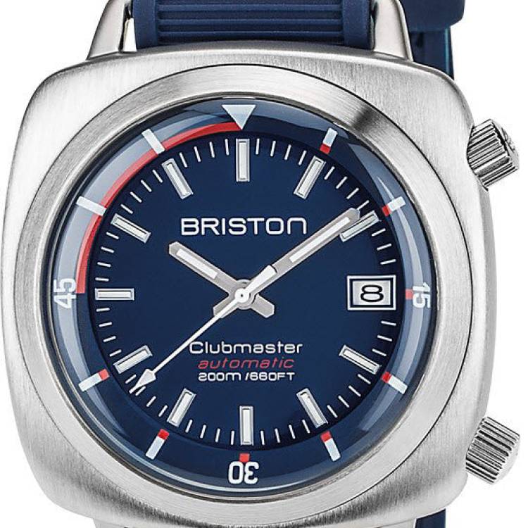 Briston Watch Clubmaster Diver Brushed Steel - Blue